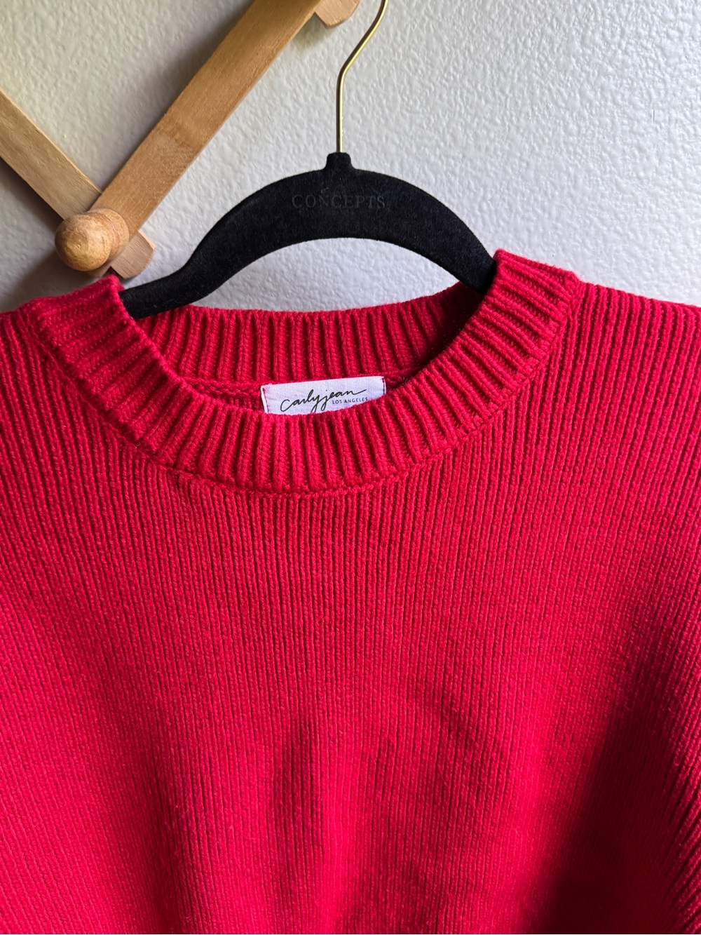 CJLA Red Cropped Crewneck Sweater - Women - Picture 3 of 8